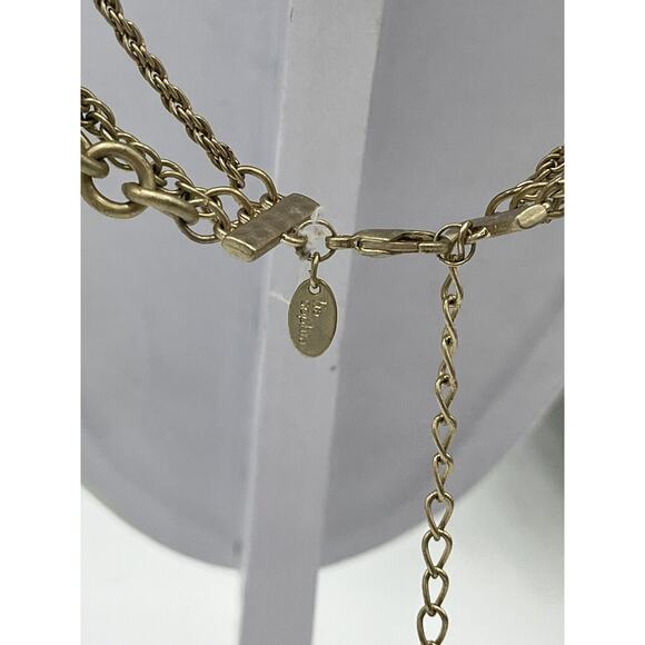 Lia Sophia Multi Strand Brushed Matte Gold Tone Long Celtic Knotted Necklace - Picture 10 of 12